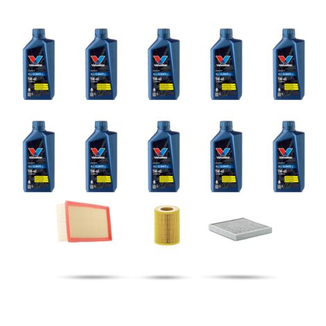Kit tagliando 3 FILTRI e 10L OLIO compatibile con Porsche Cayenne II (958) 4.8 Turbo 368Kw dal 2010