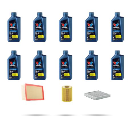 Kit tagliando 3 FILTRI e 10L OLIO compatibile con Porsche Cayenne II (958) 4.8 Turbo 382Kw dal 2014