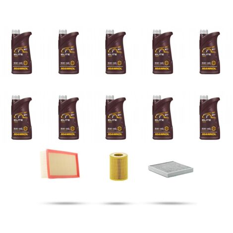 Kit tagliando 3 FILTRI e 10L OLIO compatibile con Porsche Cayenne II (958) 4.8 Turbo S 419Kw dal 2014