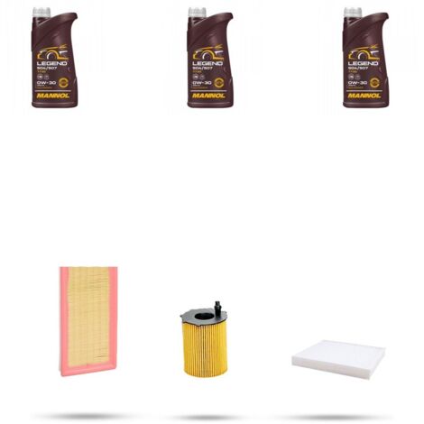 Kit tagliando 3 FILTRI e 3L OLIO compatibile con Fiat 500 0.9 TwinAir 77kw dal 2013