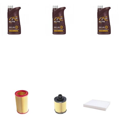 Kit tagliando 3 FILTRI e 3L OLIO compatibile con Fiat Bravo II 1.4 Turbo T-Jet 88kw dal 2007