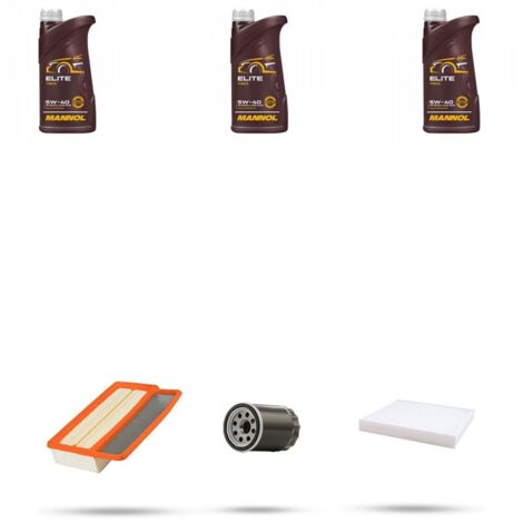 Kit tagliando 3 FILTRI e 3L OLIO compatibile con Fiat Doblo II 1.4 Natural Power 88kw dal 2010