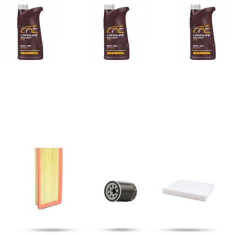Kit tagliando 3 FILTRI e 3L OLIO compatibile con Fiat Stilo 1.4 16v 66kw dal 2005 al 2008