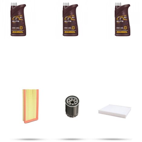 Kit tagliando 3 FILTRI e 3L OLIO compatibile con Lancia Ypsilon 1.2 44kw dal 2003