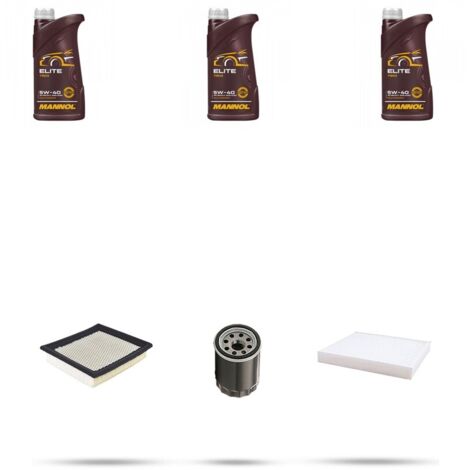 Kit tagliando 3 FILTRI e 3L OLIO compatibile con Nissan Primera (P12) 1.6 80Kw Dal 2002