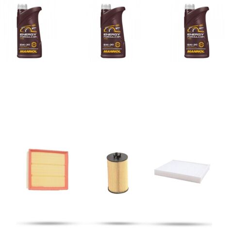 Kit tagliando 3 FILTRI e 3L OLIO compatibile con Opel Corsa D 1.0 12V 44kw Dal 2006 al 2009