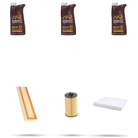 Kit tagliando 3 FILTRI e 3L OLIO compatibile con Opel Corsa D 1.0 48kw Dal 2011