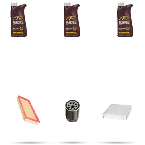Kit tagliando 3 FILTRI e 3L OLIO compatibile con Peugeot 108 1.0 VTI 53kw dal 2018