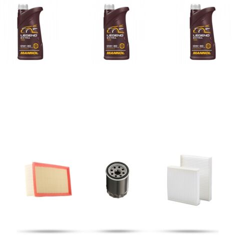 Kit tagliando 3 FILTRI e 3L OLIO compatibile con Peugeot 2008 1.2 e-THP 60kw Dal 2013