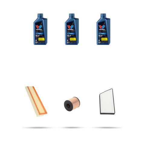 Kit tagliando 3 FILTRI e 3L OLIO compatibile con Peugeot 206 Plus 1.1 44kw dal 2009