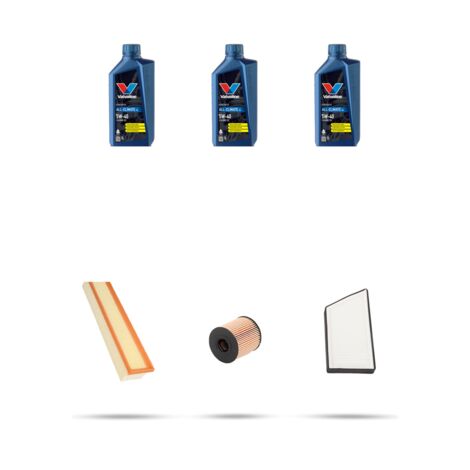 Kit tagliando 3 FILTRI e 3L OLIO compatibile con Peugeot 206 Plus 1.1i 44kw dal 2009