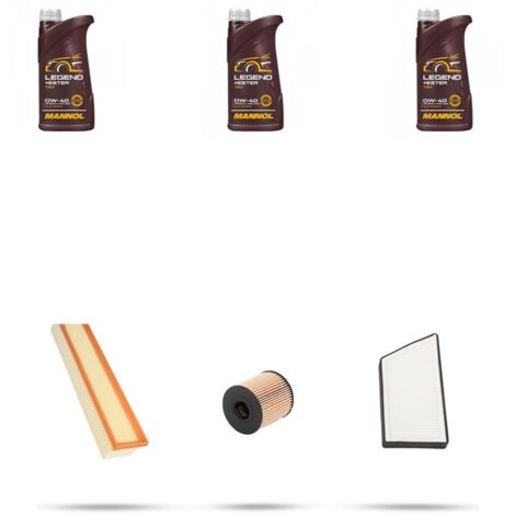 Kit tagliando 3 FILTRI e 3L OLIO compatibile con Peugeot 206 Plus 1.4i 55kw dal 2009