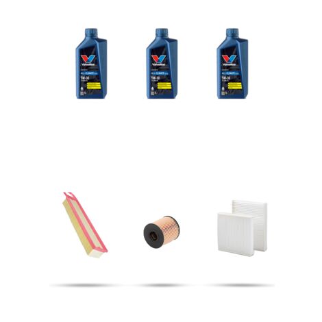 Kit tagliando 3 FILTRI e 3L OLIO compatibile con Peugeot 207 1.6 16v 80kw dal 2006