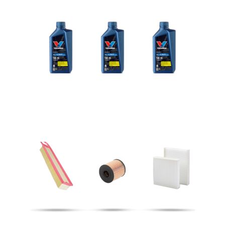 Kit tagliando 3 FILTRI e 3L OLIO compatibile con Peugeot 207 1.6 VTi 88kw dal 2006