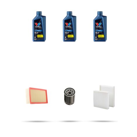 Kit tagliando 3 FILTRI e 3L OLIO compatibile con Peugeot 208 1.0 Vti 50kw Dal 2012