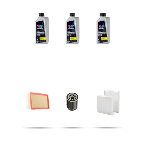 Kit tagliando 3 FILTRI e 3L OLIO compatibile con Peugeot 208 1.2 VTI 50kw Dal 2015