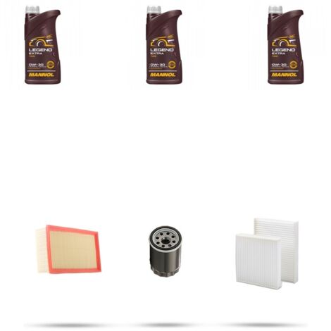 Kit tagliando 3 FILTRI e 3L OLIO compatibile con Peugeot 208 1.2 VTI 50kw Dal 2015