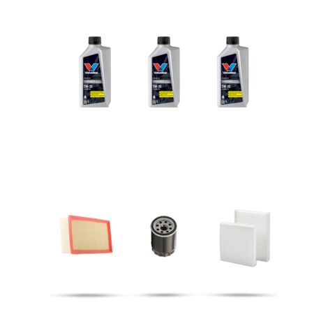 Kit tagliando 3 FILTRI e 3L OLIO compatibile con Peugeot 208 1.2 VTI 60kw Dal 2012