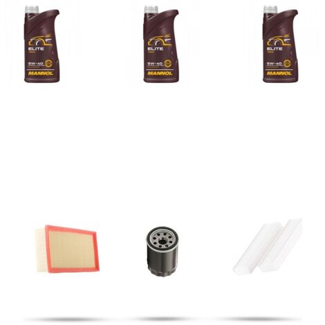Kit tagliando 3 FILTRI e 3L OLIO compatibile con Peugeot 301 1.2 VTI 60kw dal 2014