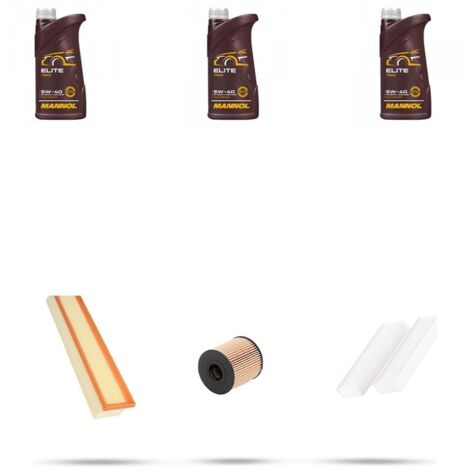 Kit tagliando 3 FILTRI e 3L OLIO compatibile con Peugeot 301 1.6 LPG 85kw dal 2014