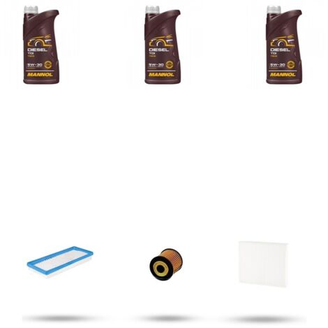 Kit tagliando 3 FILTRI e 3L OLIO compatibile con Smart ForTWO II Coupe/Cabrio (451) 0.8 CDI 33kw Dal 2007