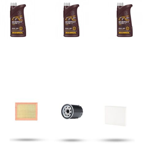 Kit tagliando 3 FILTRI e 3L OLIO compatibile con Toyota Aygo II 1.0 53kw Dal 2018