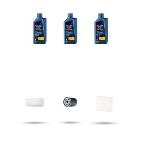Kit tagliando 3 FILTRI e 3L OLIO compatibile con Toyota Yaris II (XP9) 1.0 51kw Dal 2006 al 2011