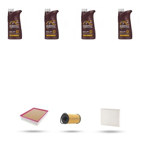 Kit tagliando 3 FILTRI e 4L OLIO compatibile con Chevrolet Aveo II 1.2 51kw dal 2011