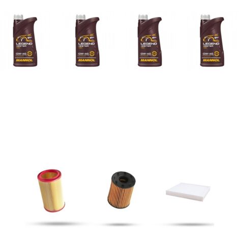 Kit tagliando 3 FILTRI e 4L OLIO compatibile con Chrysler Delta 1.4 103kw dal 2011