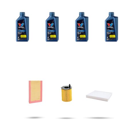 Kit tagliando 3 FILTRI e 4L OLIO compatibile con Chrysler Ypsilon 0.9 Twin Air 63kw dal 2011