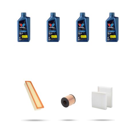 Kit tagliando 3 FILTRI e 4L OLIO compatibile con Citroen C3 II 1.4 54kw dal 2009