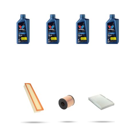 Kit tagliando 3 FILTRI e 4L OLIO compatibile con Citroen C4 1.4 16v 65kw dal 2004 al 2010