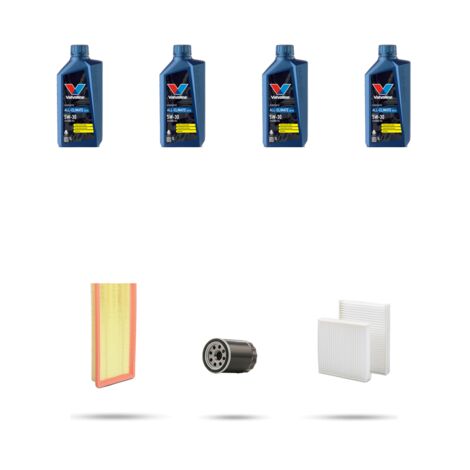 Kit tagliando 3 FILTRI e 4L OLIO compatibile con Citroen C4 Cactus 1.2 Puretech 81kw dal 2014
