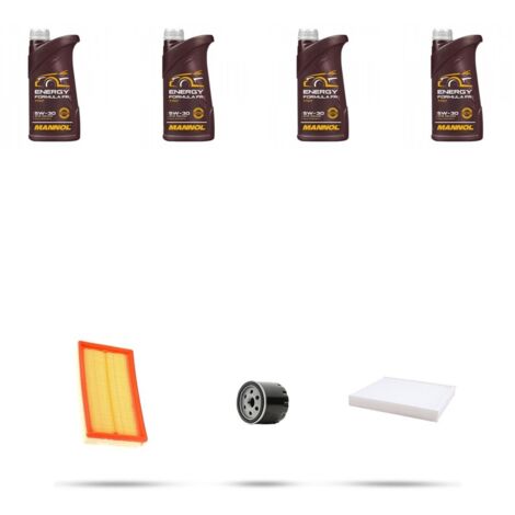 Kit tagliando 3 FILTRI e 4L OLIO compatibile con Ford Focus C-Max 1.6 Ti-VCT 85kw dal 2004