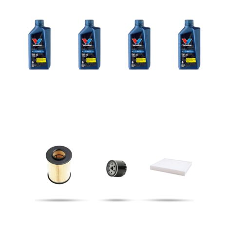 Kit tagliando 3 FILTRI e 4L OLIO compatibile con Ford Focus II 1.6 16V Ti-VCT 85kw dal 2004