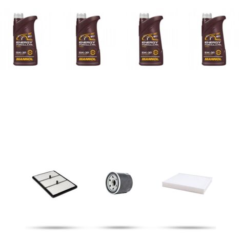 Kit tagliando 3 FILTRI e 4L OLIO compatibile con Hyundai Kona 1.6 Hybrid 104kw dal 2019