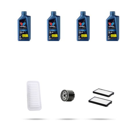 Kit tagliando 3 FILTRI e 4L OLIO compatibile con Mazda 2 (DE) 1.3 63kw dal 2007
