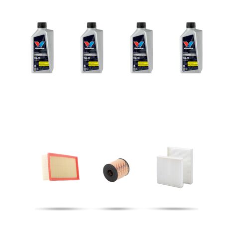 Kit tagliando 3 FILTRI e 4L OLIO compatibile con Peugeot 207 1.6 16v Turbo 110kw dal 2006
