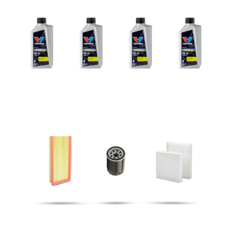 Kit tagliando 3 FILTRI e 4L OLIO compatibile con Peugeot 208 1.2 THP 81kw Dal 2013