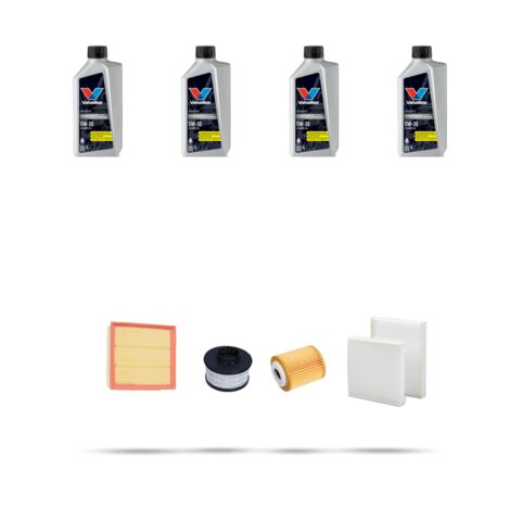 Kit tagliando 3 FILTRI e 4L OLIO compatibile con Peugeot 208 1.5 BlueHDI 75kw Dal 2018