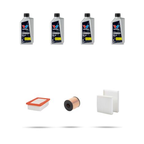 Kit tagliando 3 FILTRI e 4L OLIO compatibile con Peugeot 208 1.6 GTI 153kw Dal 2014