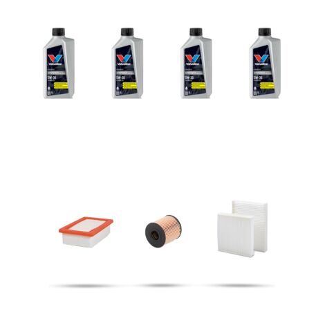 Kit tagliando 3 FILTRI e 4L OLIO compatibile con Peugeot 208 1.6 THP 115kw Dal 2012