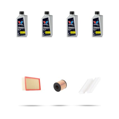 Kit tagliando 3 FILTRI e 4L OLIO compatibile con Peugeot 3008 1.6 THP 110kw dal 2009