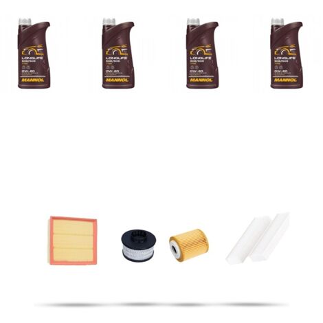 Kit tagliando 3 FILTRI e 4L OLIO compatibile con Peugeot 3008 II 1.5 BlueHDI 96kw Dal 2018
