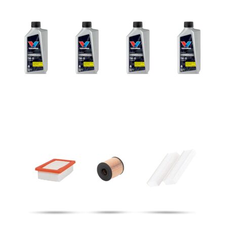 Kit tagliando 3 FILTRI e 4L OLIO compatibile con Peugeot 308 II 1.6 GT THP 151kw dal 2014