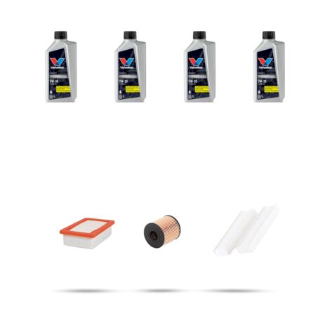 Kit tagliando 3 FILTRI e 4L OLIO compatibile con Peugeot 308 II 1.6 THP 120kw dal 2014