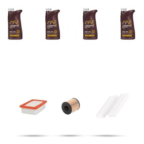 Kit tagliando 3 FILTRI e 4L OLIO compatibile con Peugeot 308 II 1.6 THP 92kw dal 2013