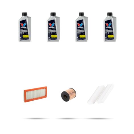 Kit tagliando 3 FILTRI e 4L OLIO compatibile con Peugeot 408 II 1.6 hybrid 165kw dal 2022