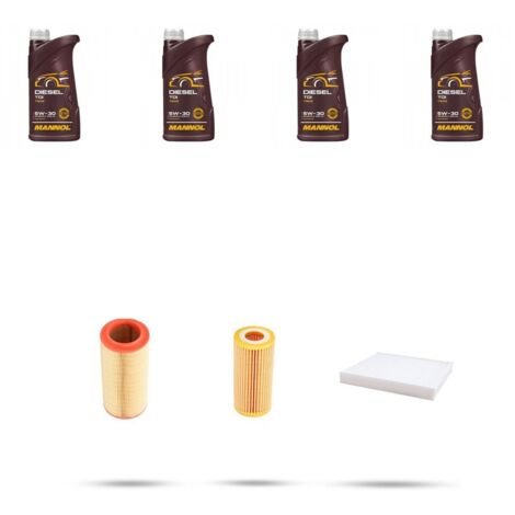 Kit tagliando 3 FILTRI e 4L OLIO compatibile con Renault Clio II 1.0 40kw Dal 2000