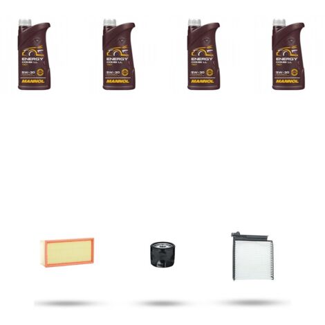 Kit tagliando 3 FILTRI e 4L OLIO compatibile con Renault Clio III 1.2 16v 74kw Dal 2006